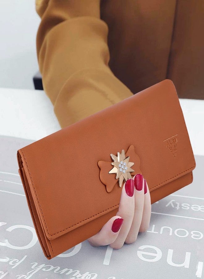 ALSU Women's Wallet Hand Purse Clutch Vegan Leather | Phone Pocket | 4 Card Pocket (Tan) - Image 2